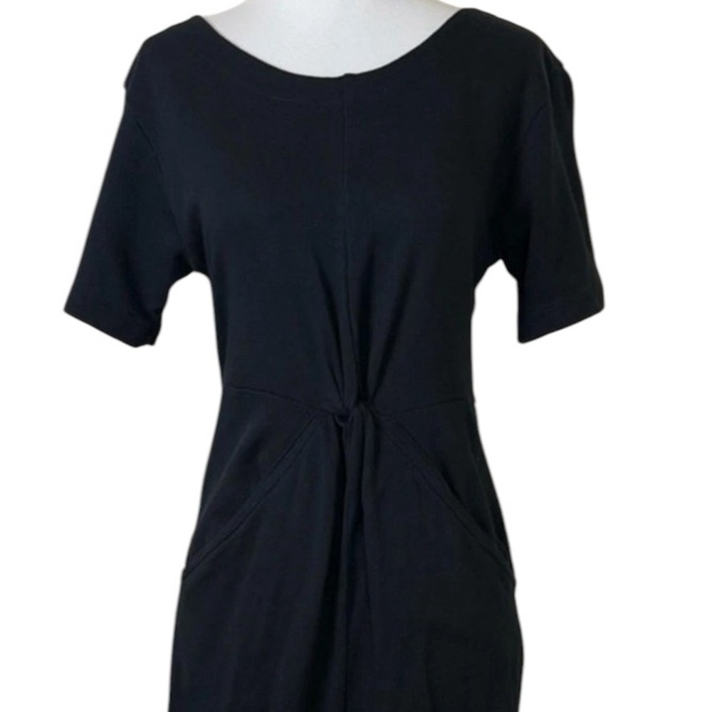 Anthropologie Daily Practice Delevan Midi Dress Black Size XS Short Sleeves